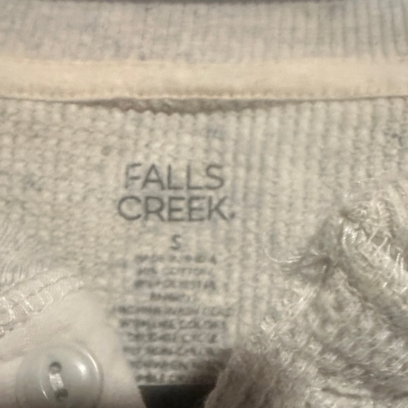 Falls Creek Men's Long Sleeve Beige Henley - Picture 2 of 3